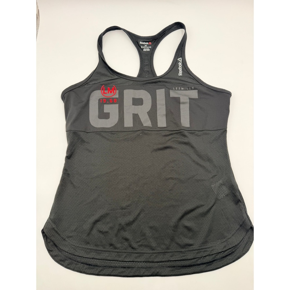 Reebok Les Mills GRIT Mesh Racerback Tank Top Black Womens Medium
